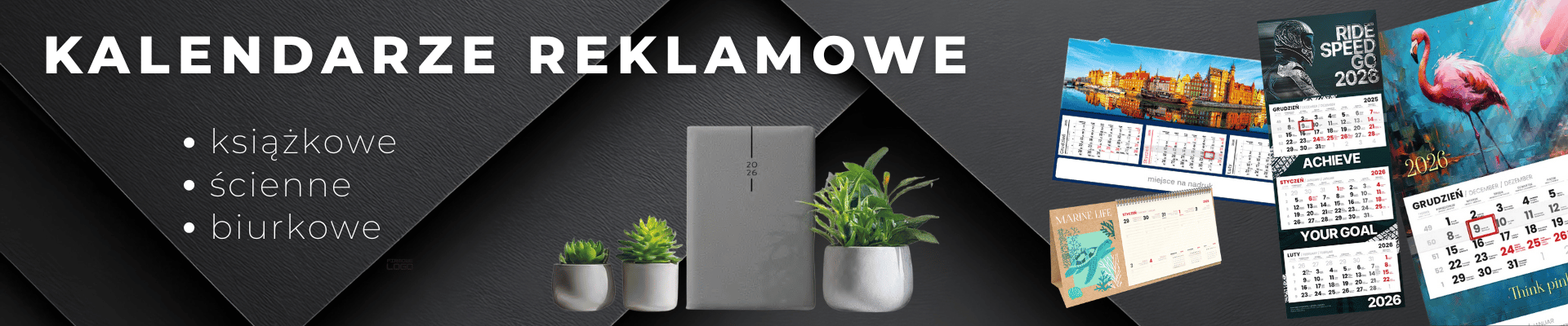 Kalendarze reklamowe firmowe ścienne biurkowe książkowe