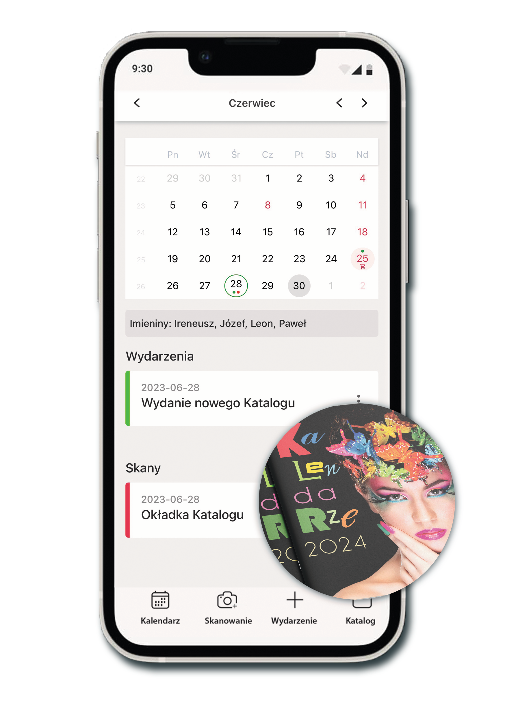 Kalendarz z aplikacją eNote