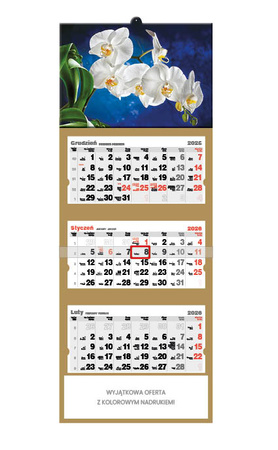 Kalendarz trójdzielny STANDARD – Orchidea | J-T 45 BK