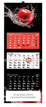 Kalendarz trójdzielny RED – Jabłko | J-TR91