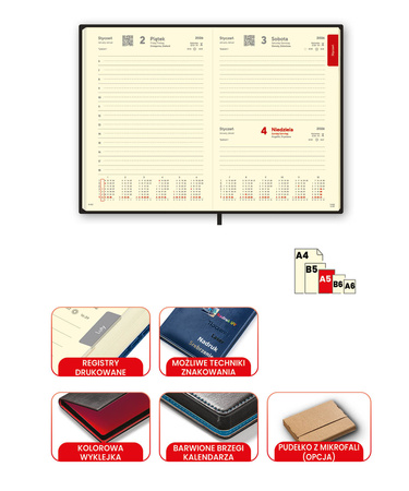 Kalendarz A5 Dzienny PIKO - registry drukowane | J-KH 171