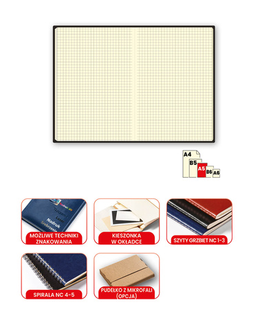 Notes A5 CLASSIC - ze spiralą | J-NC 5