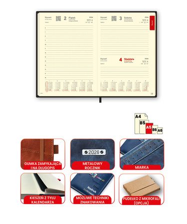 Kalendarz A5 Dzienny TECHBOOK - registry drukowane | J-KT 125