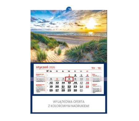 Kalendarz jednodzielny DUŻY – Zachód słońca nad Bałtykiem | J-JD42