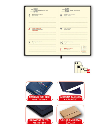 Kalendarz A6 Tygodniowy | J-KN 347