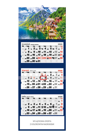 Kalendarz trójdzielny STANDARD – Alpejskie jezioro | J-T 77 BK