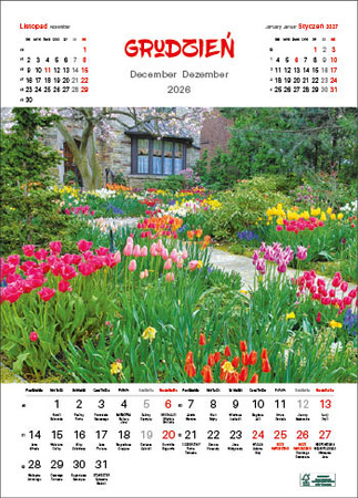 Kalendarz wieloplanszowy STANDARD – Ogrody | J-WP 133
