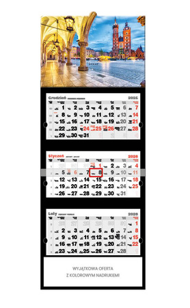 Kalendarz trójdzielny STANDARD – Kraków | J-T53BK