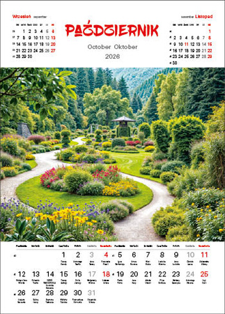 Kalendarz wieloplanszowy STANDARD – Ogrody | J-WP 133