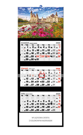 Kalendarz trójdzielny STANDARD – Zamek Moszna | J-T58BK