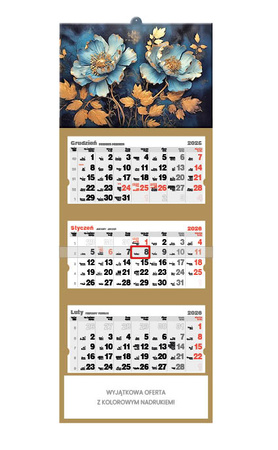 Kalendarz trójdzielny STANDARD – Glamour | J-T 65 BK