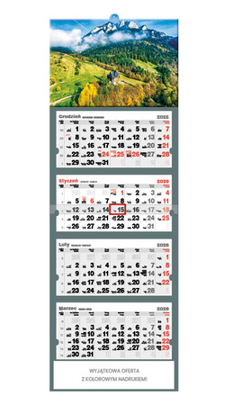 Kalendarz czterodzielny – Trzy Korony | J-C 57 BK
