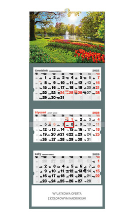 Kalendarz trójdzielny STANDARD – Park | J-T48BK