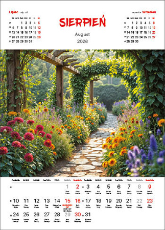 Kalendarz wieloplanszowy STANDARD – Ogrody | J-WP 133