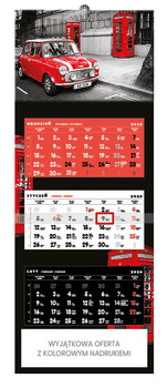 Kalendarz trójdzielny RED – Old car | J-TR90