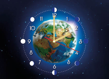 Kalendarz trójdzielny STANDARD z zegarem – Glob | J-T87