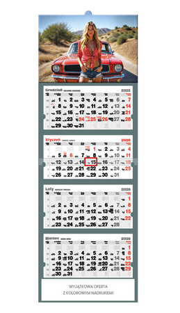 Kalendarz czterodzielny – Dziewczyna | J-C71BK