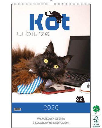 Kalendarz wieloplanszowy STANDARD – Kot w biurze | J-WP136
