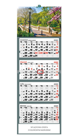 Kalendarz czterodzielny – Wiosna w parku | J-C 84 BK