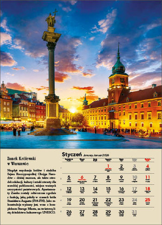 Kalendarz wieloplanszowy STANDARD – Polskie zamki i pałace | J-WP 126