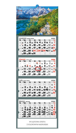 Kalendarz czterodzielny – Tatry | J-C44BK