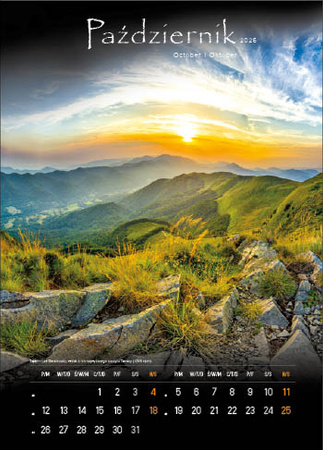 Kalendarz wieloplanszowy STANDARD – Tajemnicze Bieszczady | J-WP 127