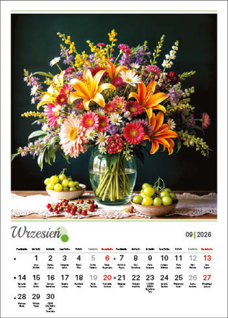 Kalendarz wieloplanszowy STANDARD – Bukiety | J-WP 130