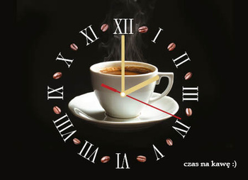 Kalendarz trójdzielny STANDARD z zegarem – Czas na kawę | J-T86