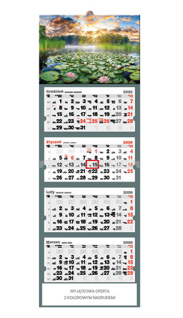 Kalendarz czterodzielny – Lilie wodne | J-C50BK