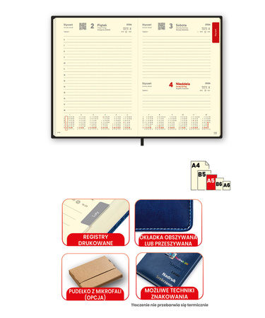 Kalendarz A5 Dzienny EKONOMICZNY - registry drukowane | J-KXC 294