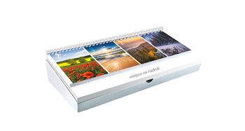 Terminarz biurkowy PIÓRNIK BIAŁY – 4 pory roku | J-TBLP152