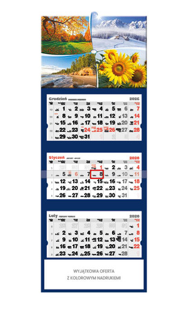 Kalendarz trójdzielny STANDARD – 4 pory roku | J-T 39 BK