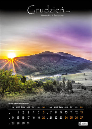 Kalendarz wieloplanszowy STANDARD – Tajemnicze Bieszczady | J-WP 127